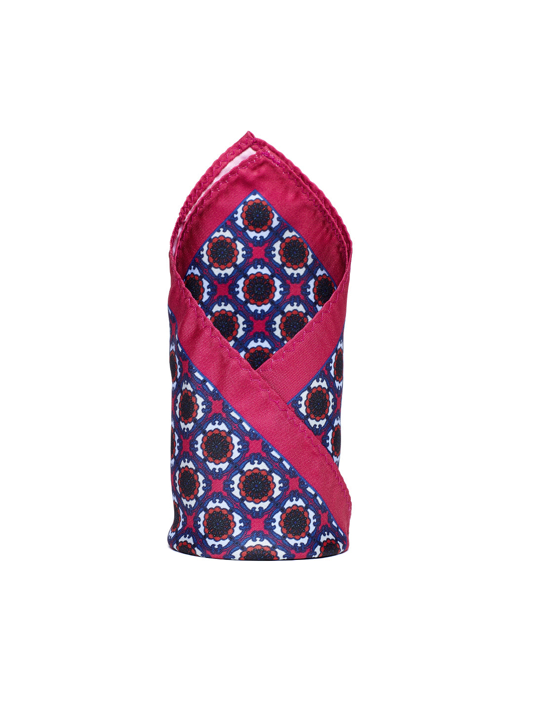 Alvaro Castagnino Pink Colored Microfiber Floral Style Pocket Square