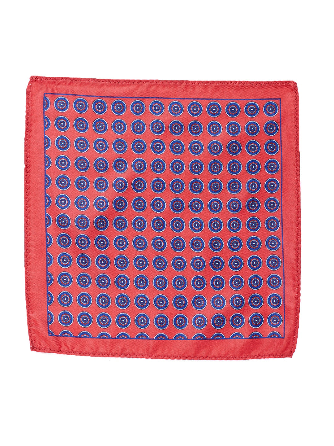 Alvaro Castagnino Rust::Blue Colored Microfiber Pocket Square