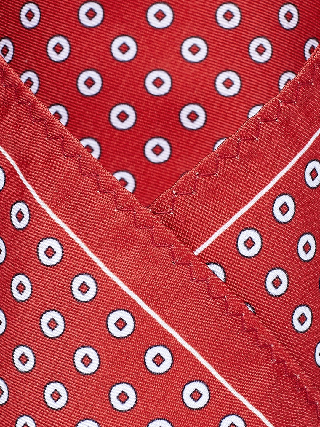 Alvaro Castagnino Rust::White Colored Microfiber Pocket Square