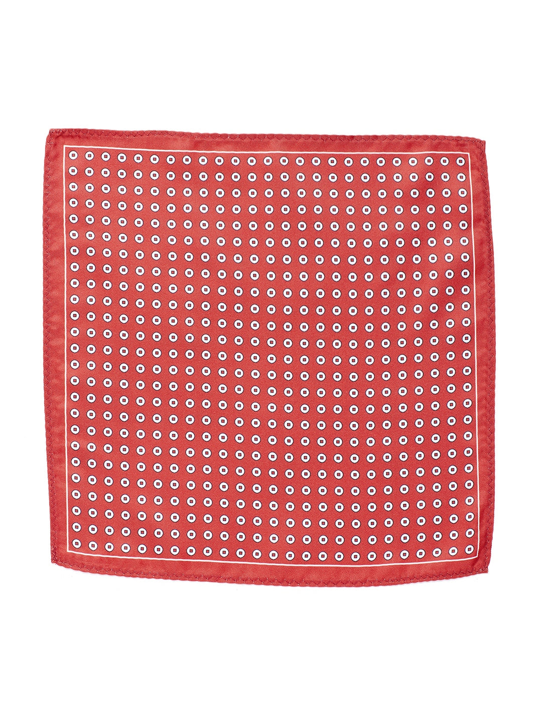 Alvaro Castagnino Rust::White Colored Microfiber Pocket Square