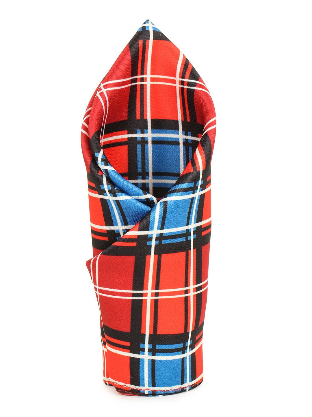 Red & Blue Tartan Check Pocket Square