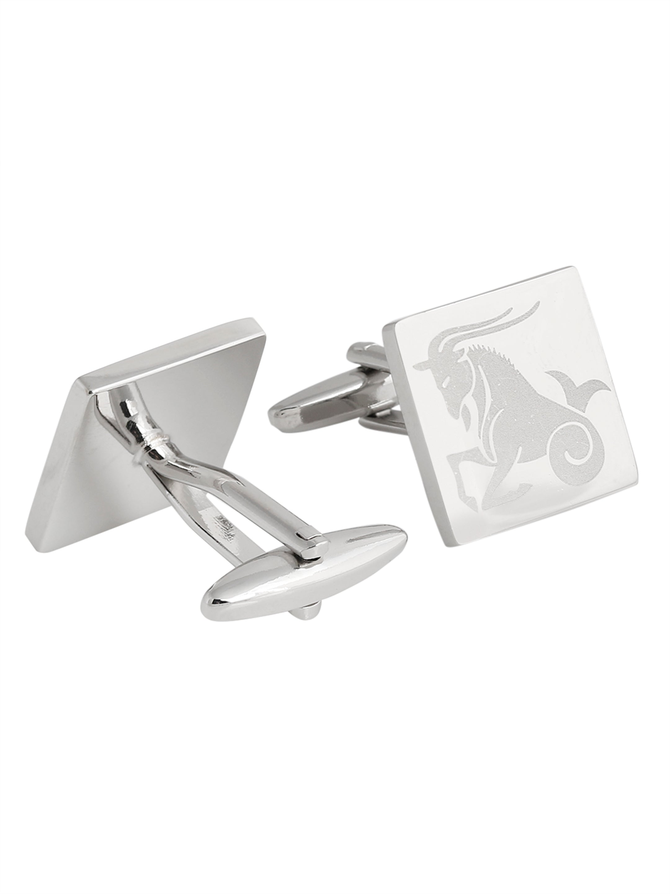 Silver Capricorn Zodiac Cufflink