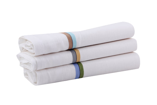 Alvaro Castagnino Men's Cotton White::Multi Color Handkerchief