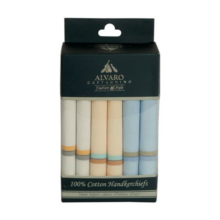 Alvaro Castagnino Men's Cotton Multi Color 6 Pcs Set Handkerchief