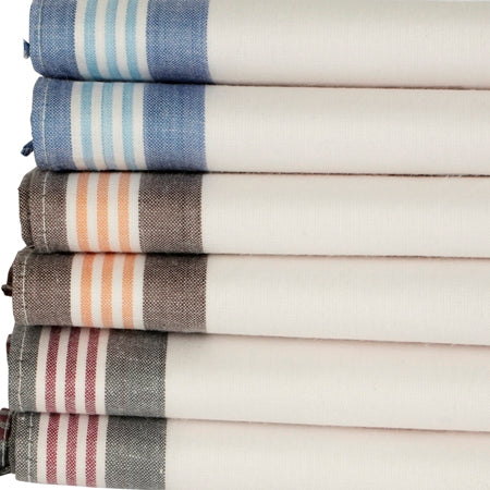 Multicolor Border Cotton Striped Handkerchiefs