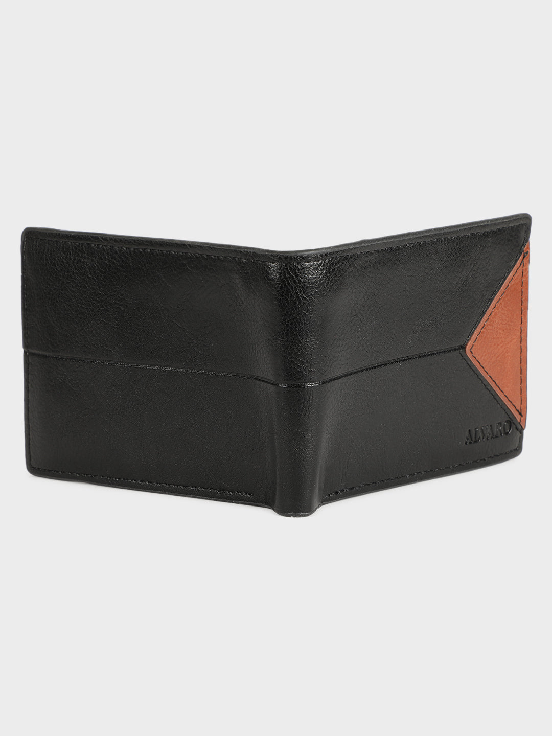 Alvaro Castagnino Men's Black::Orange Color Leather Wallet