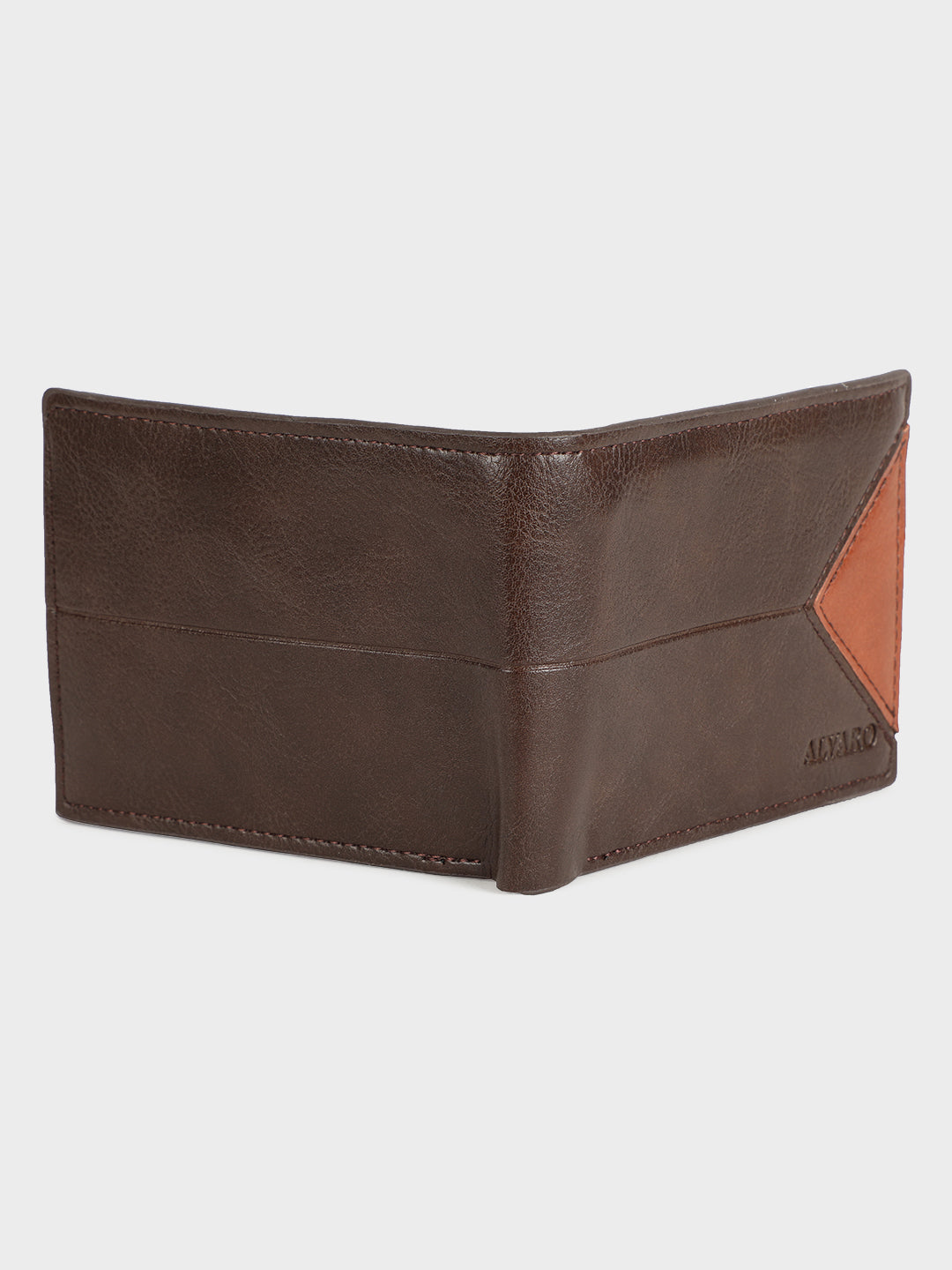 Alvaro Castagnino Men's Brown::Orange Color Leather Wallet
