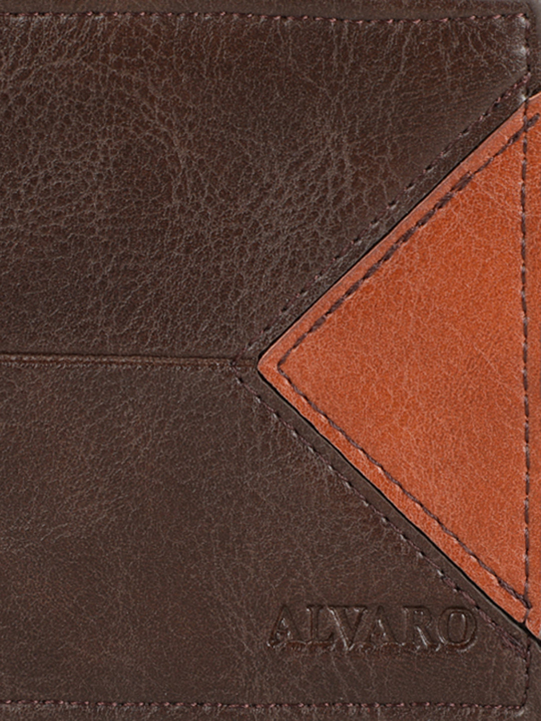 Alvaro Castagnino Men's Brown::Orange Color Leather Wallet