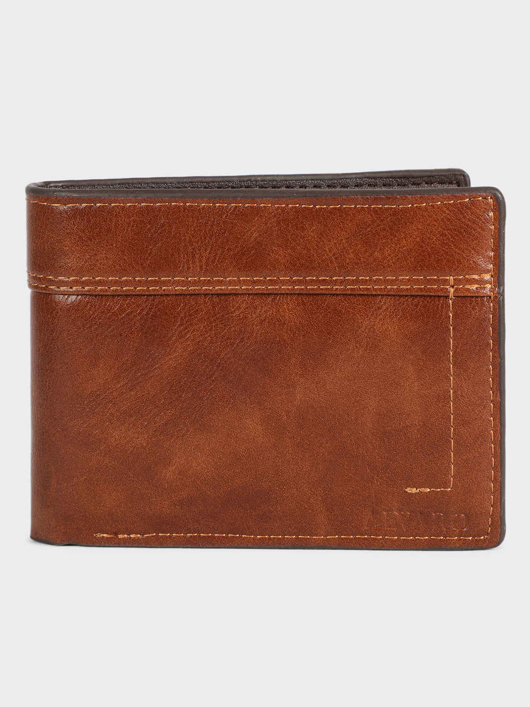 Brown Horizontal Stitched Leather Wallet