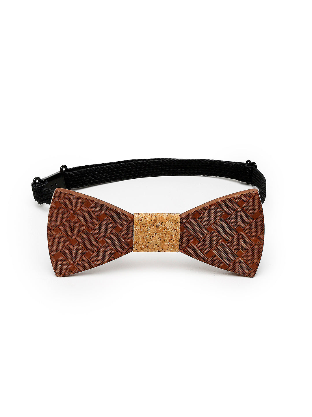 Alvaro Castagnino Men's Brown Colored Wooden Finishing Bow Tie