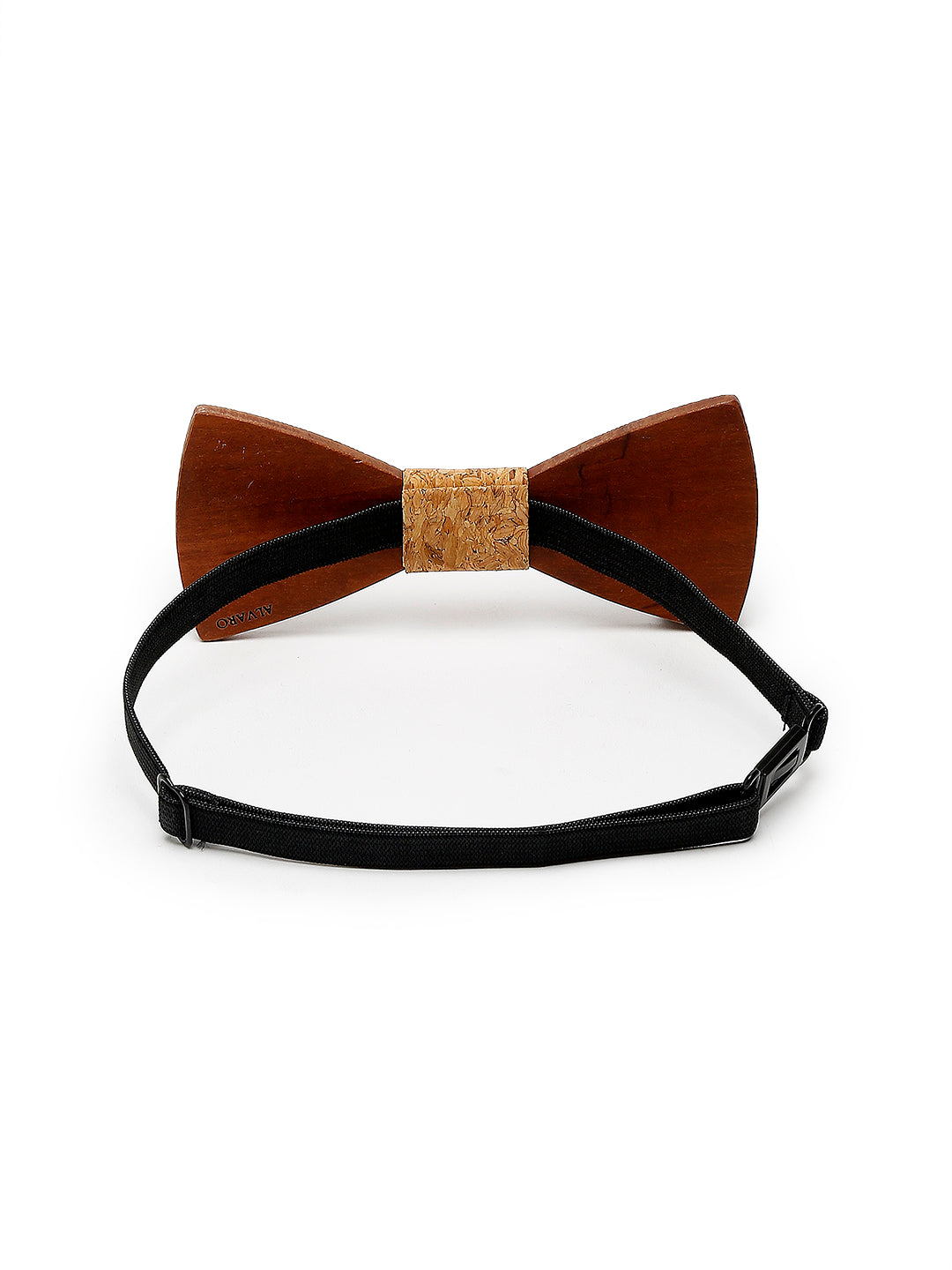 Alvaro Castagnino Men's Brown Colored Wooden Finishing Bow Tie