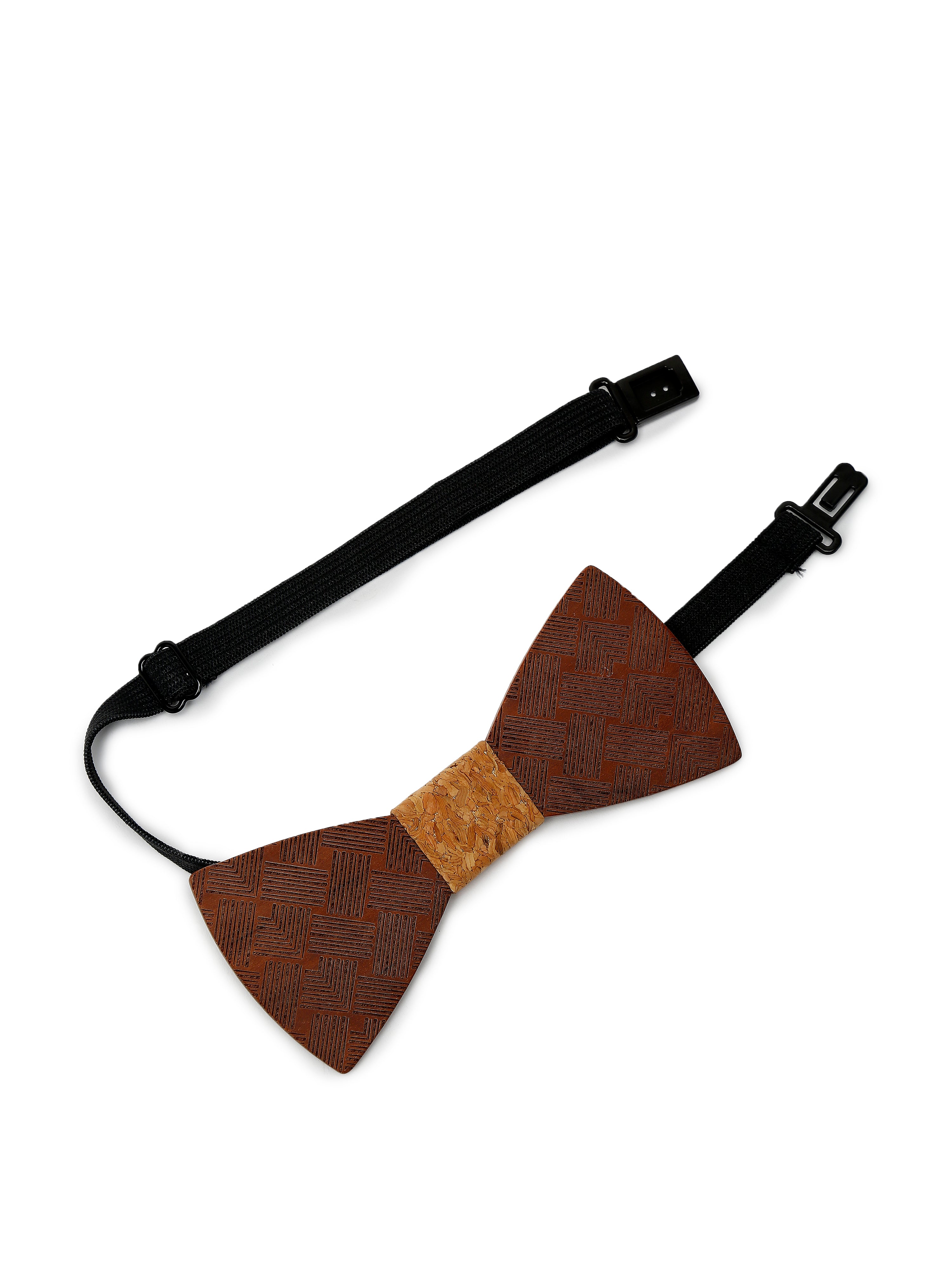 Alvaro Castagnino Men's Brown Colored Wooden Finishing Bow Tie