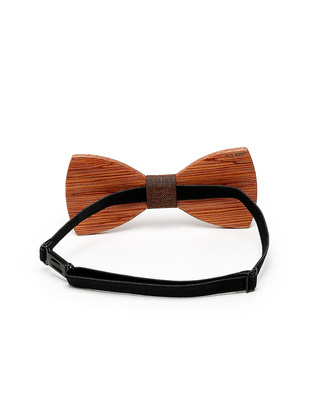 Alvaro Castagnino Men's Brown Colored Wooden Finishing Bow Tie