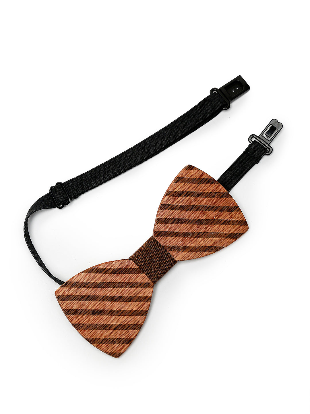 Alvaro Castagnino Men's Brown Colored Wooden Finishing Bow Tie