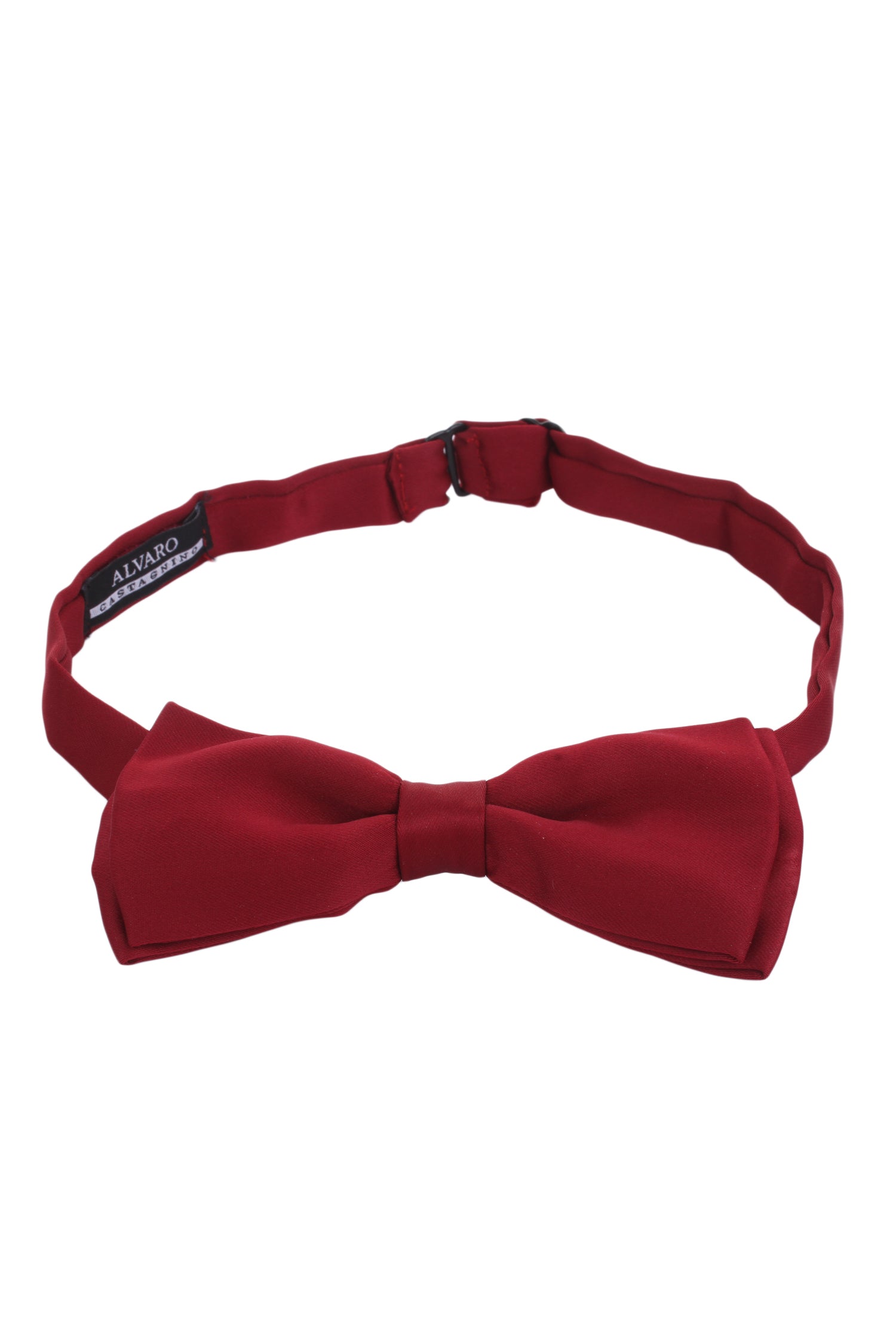 Alvaro Castagnino Men's Maroon Colored Microfiber Solid Bow Tie