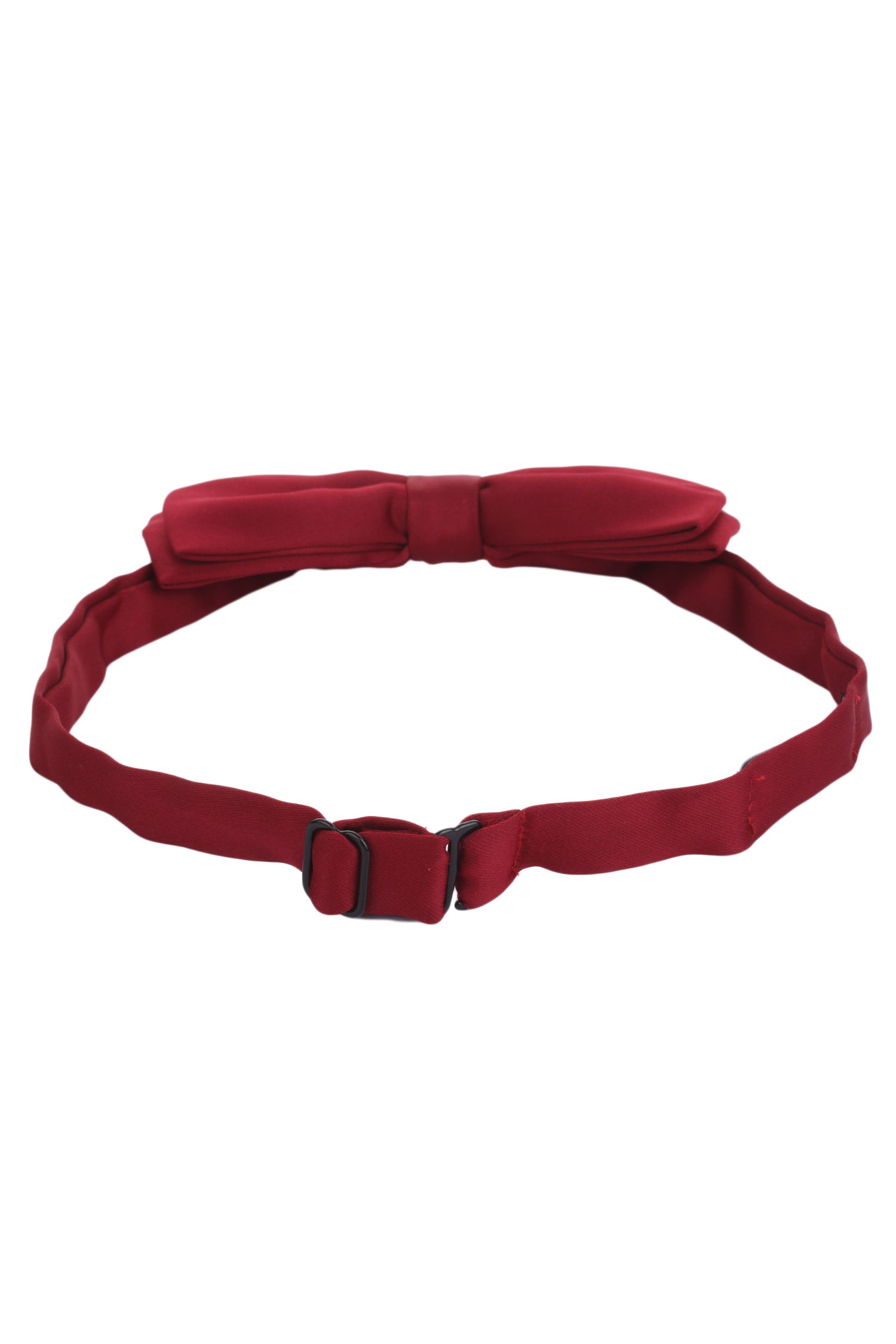 Alvaro Castagnino Men's Maroon Colored Microfiber Solid Bow Tie