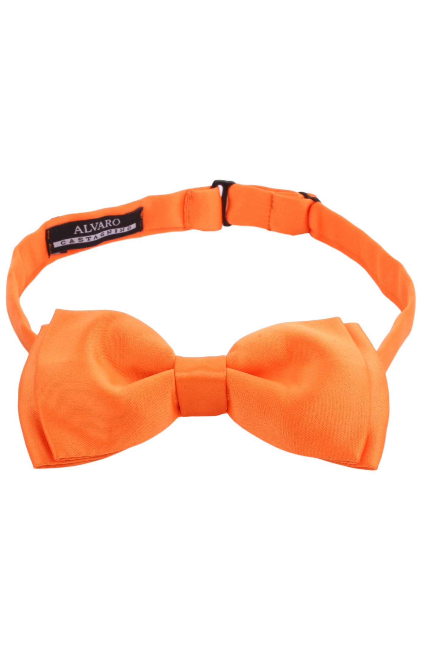 Alvaro Castagnino Men's Orange Colored Microfiber Solid Bow Tie