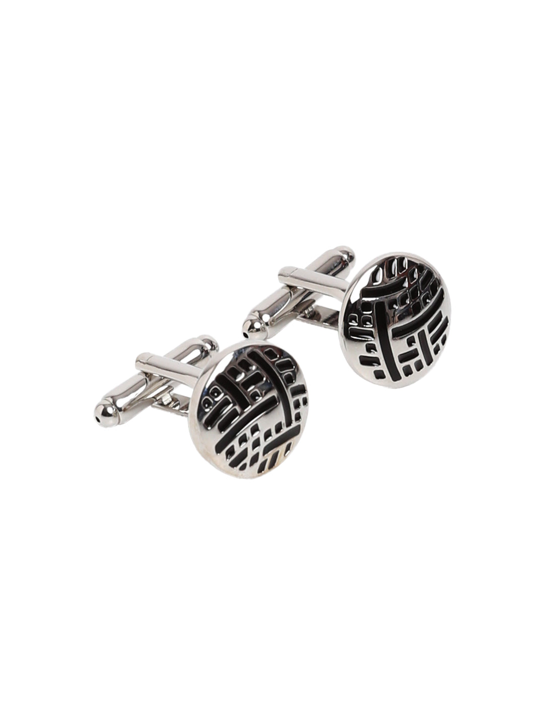 Alvaro Castagnino Silver::Black Colored Fun Cufflink