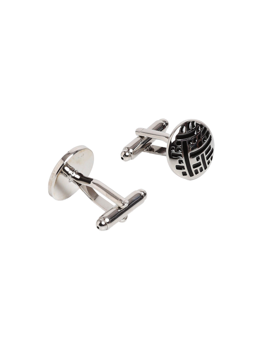 Alvaro Castagnino Silver::Black Colored Fun Cufflink
