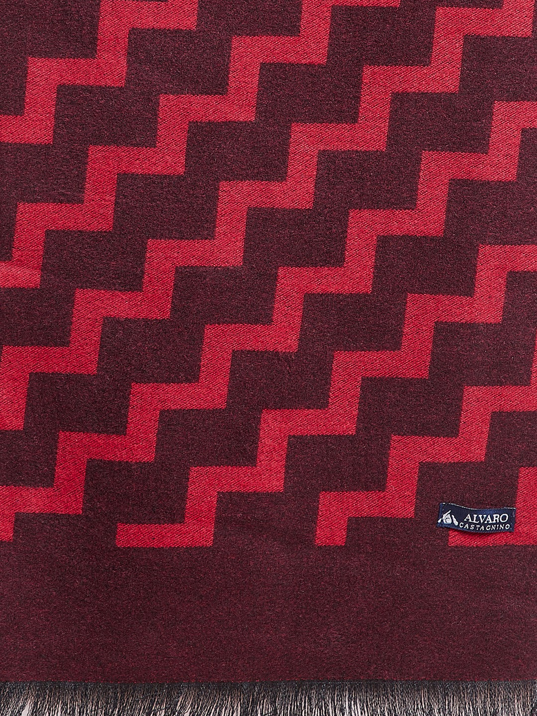 Alvaro Castagnino Men's Maroon::Red Colored Checked Muffler