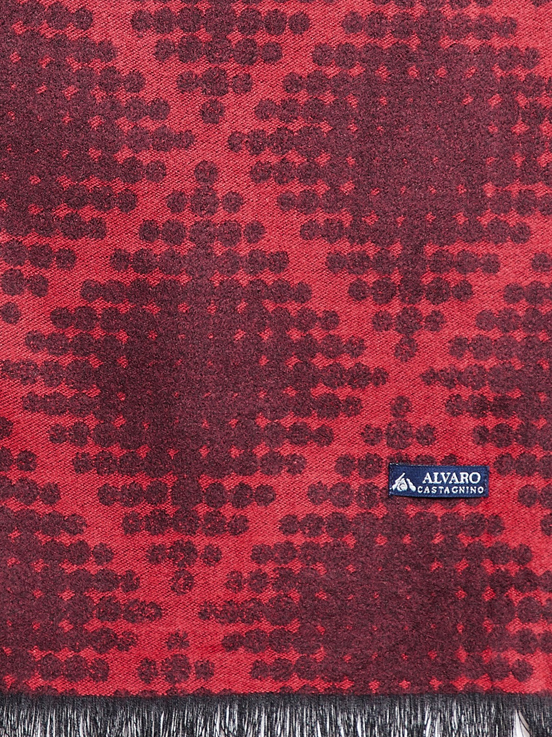 Alvaro Castagnino Men's Maroon Colored Checked Muffler