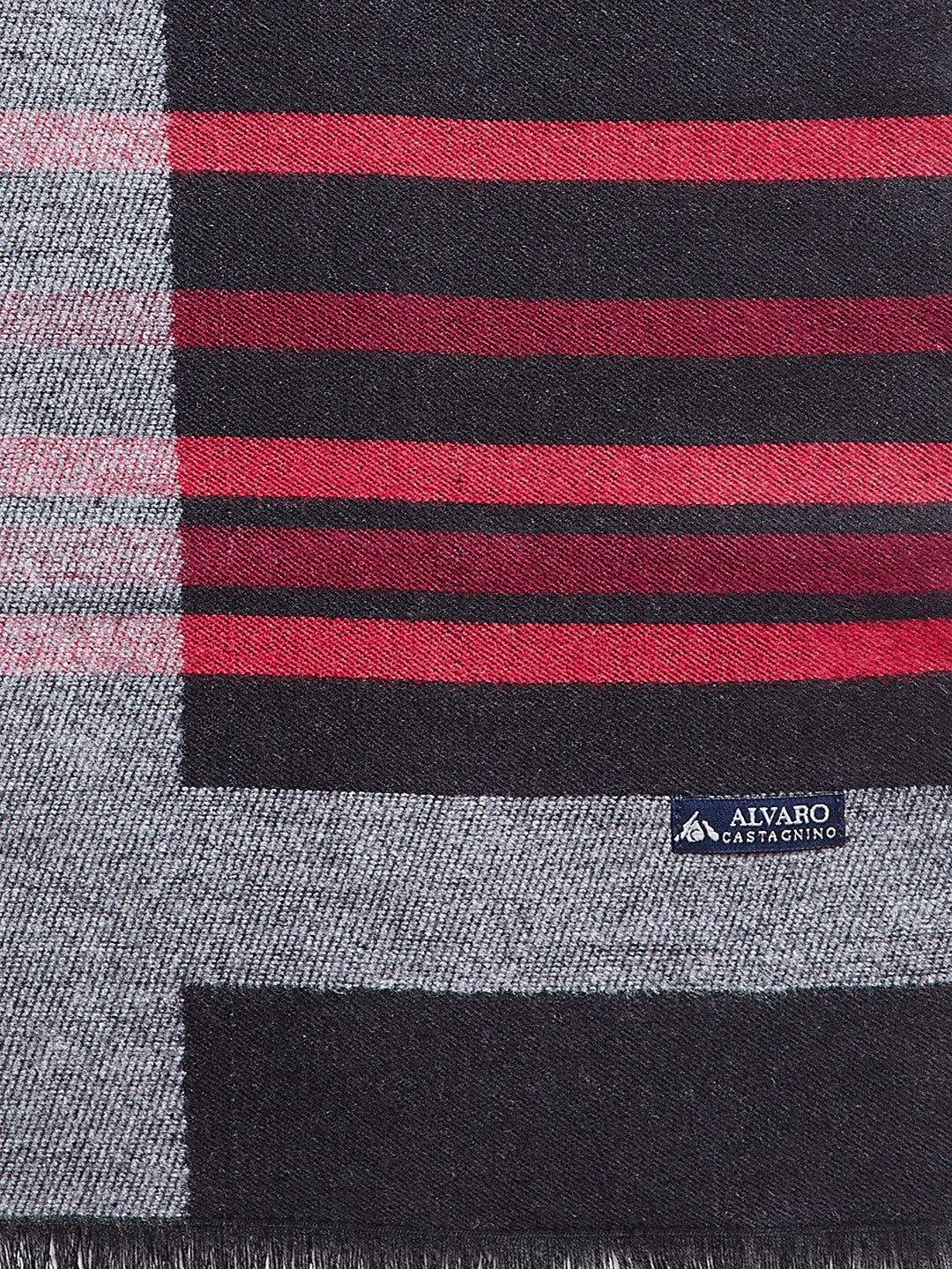 Alvaro Castagnino Men's Black::Maroon Colored Checked Muffler