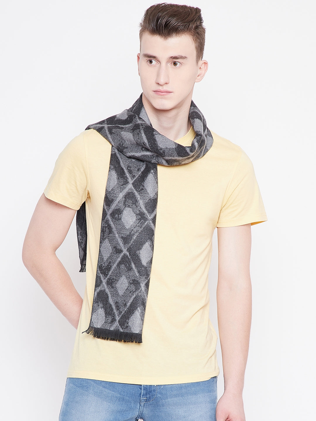 Alvaro Castagnino Men's Grey Colored Viscose Muffler