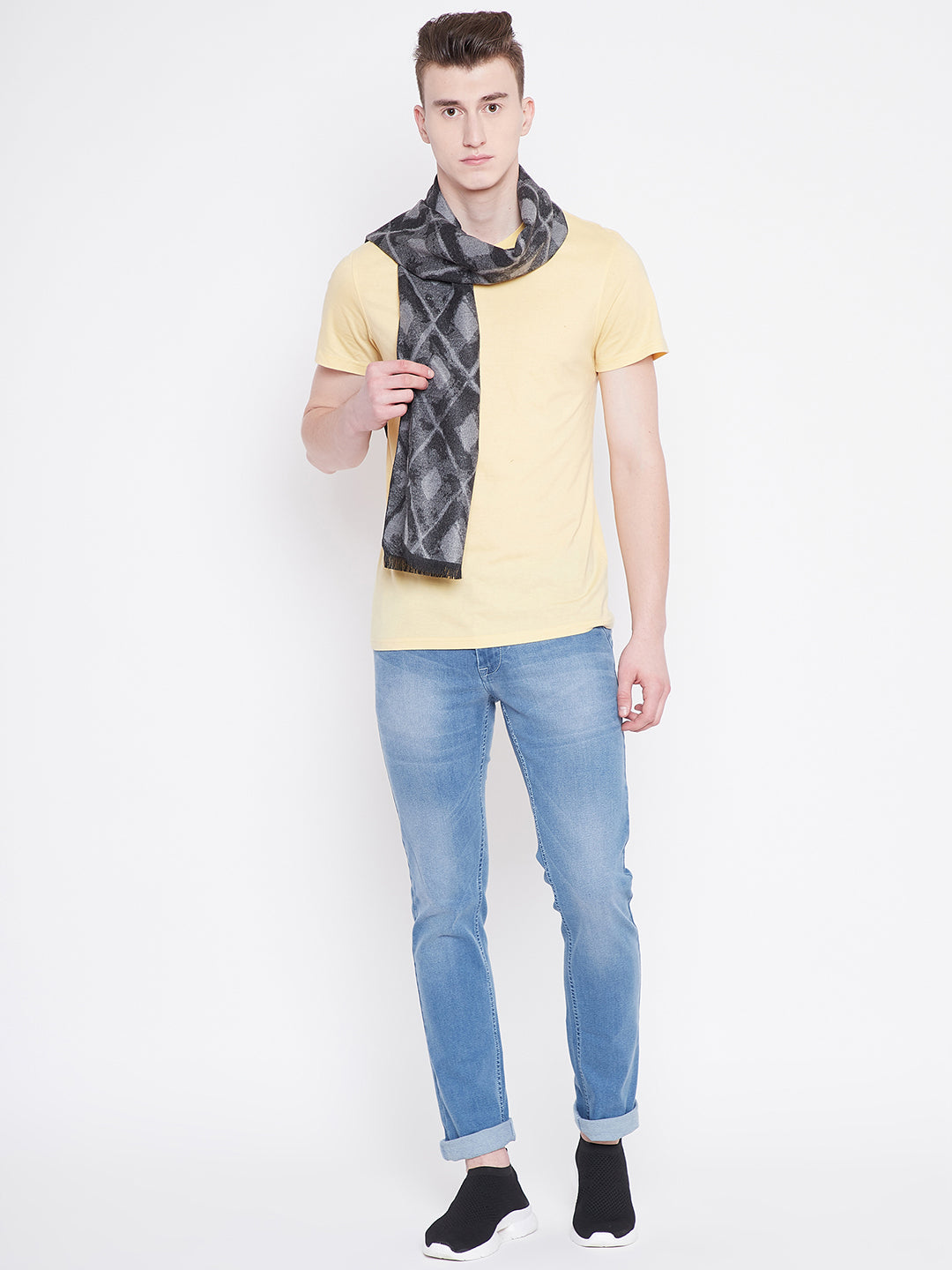 Alvaro Castagnino Men's Grey Colored Viscose Muffler