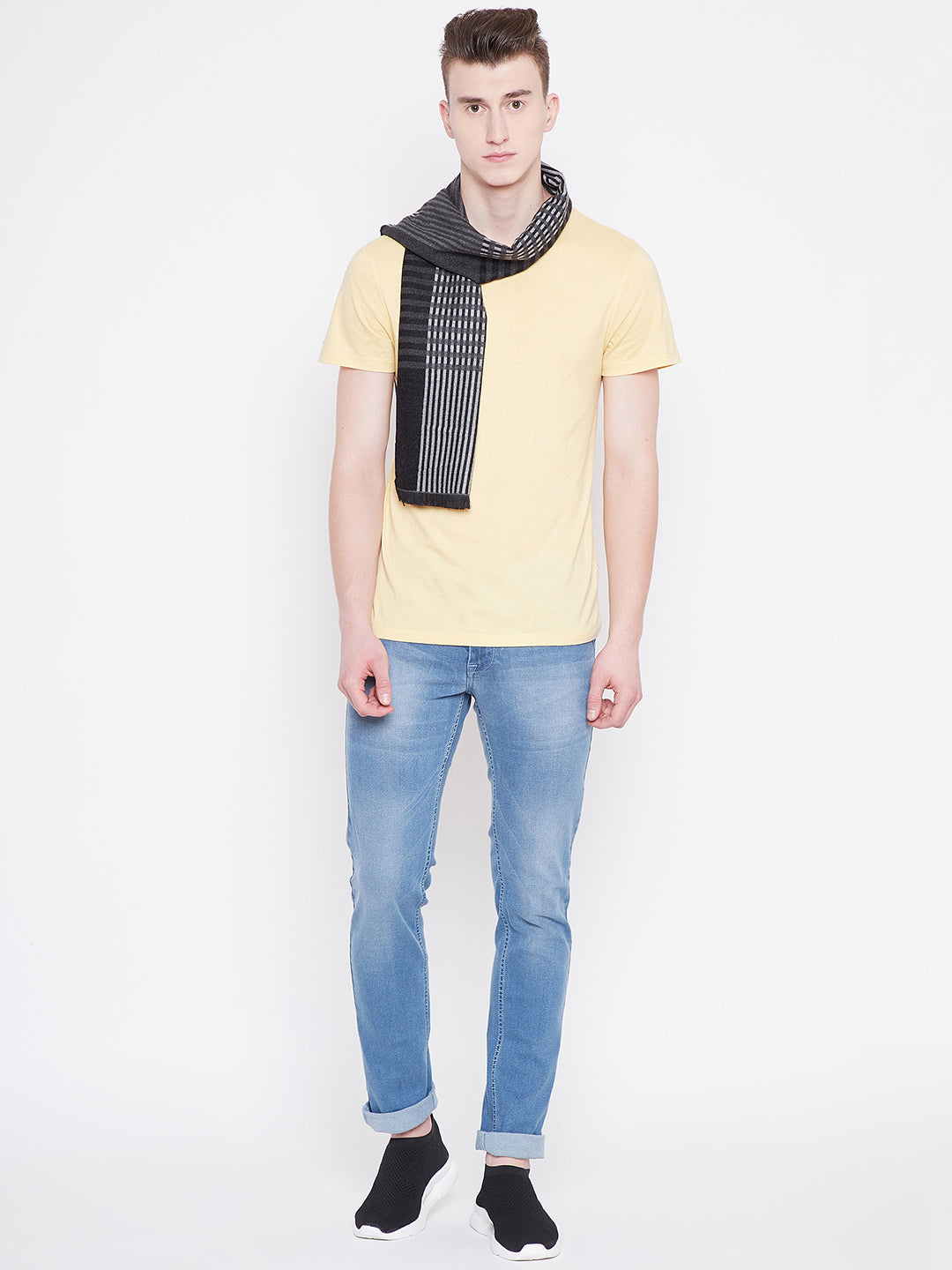 Alvaro Castagnino Men's Black::Grey Colored Viscose Muffler