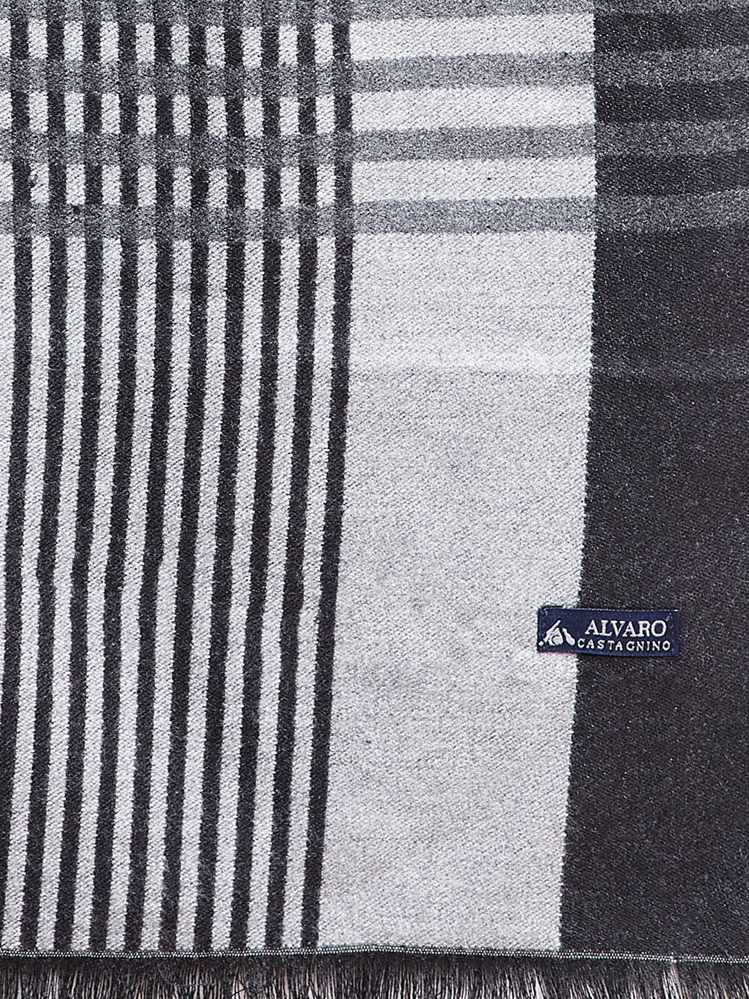 Alvaro Castagnino Men's Black::Grey Colored Viscose Muffler