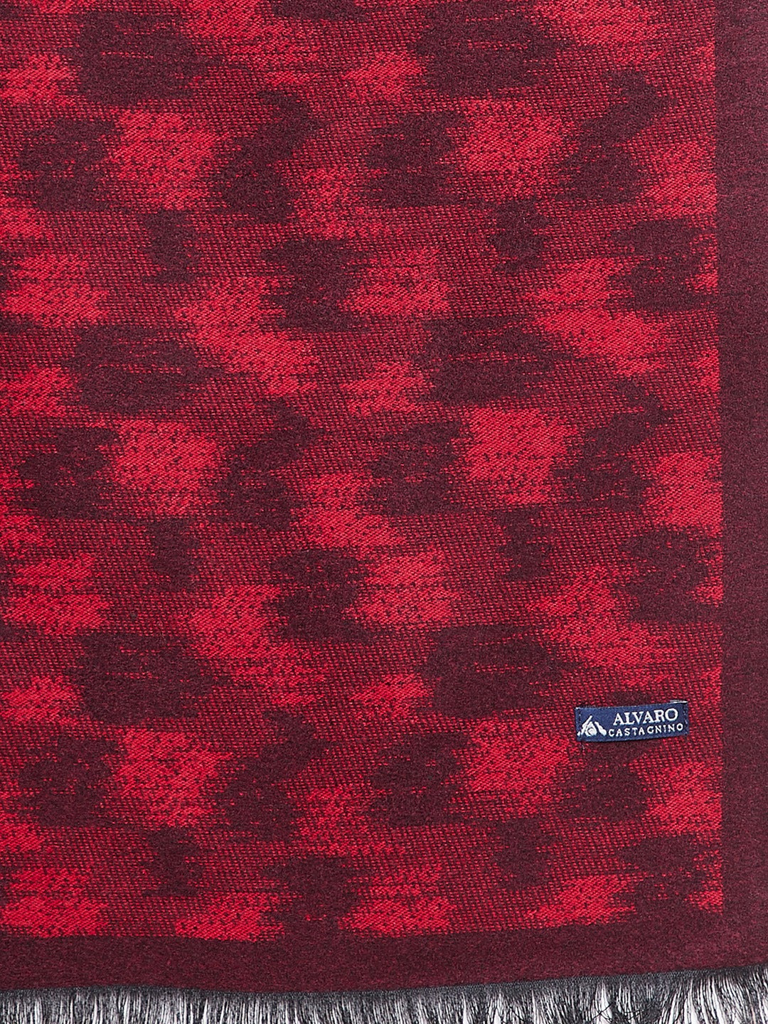 Alvaro Castagnino Men's Maroon Colored Viscose Muffler