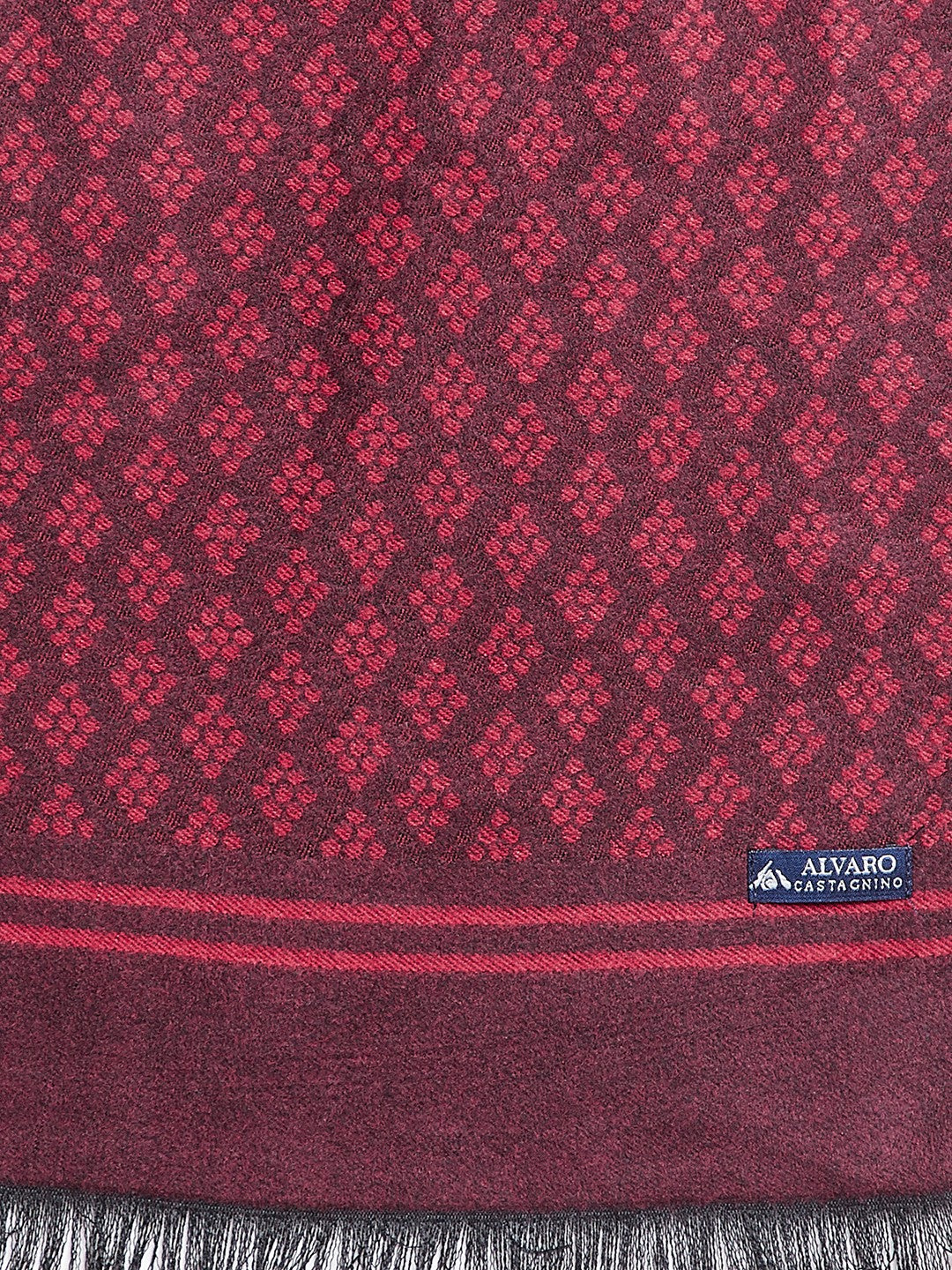 Alvaro Castagnino Men's Maroon Colored Viscose Muffler