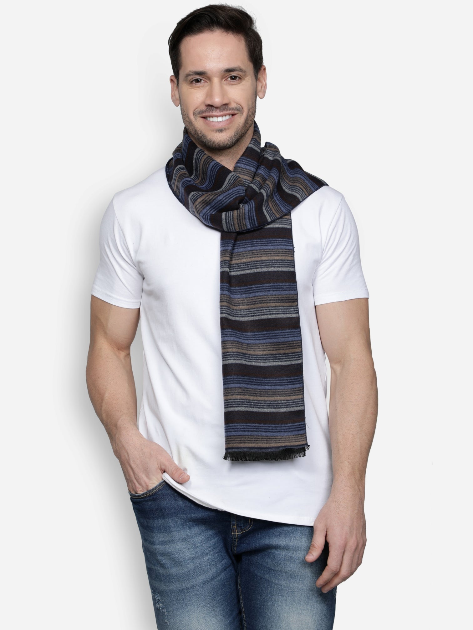 Alvaro Castagnino Men's Multi Colored Viscose Muffler