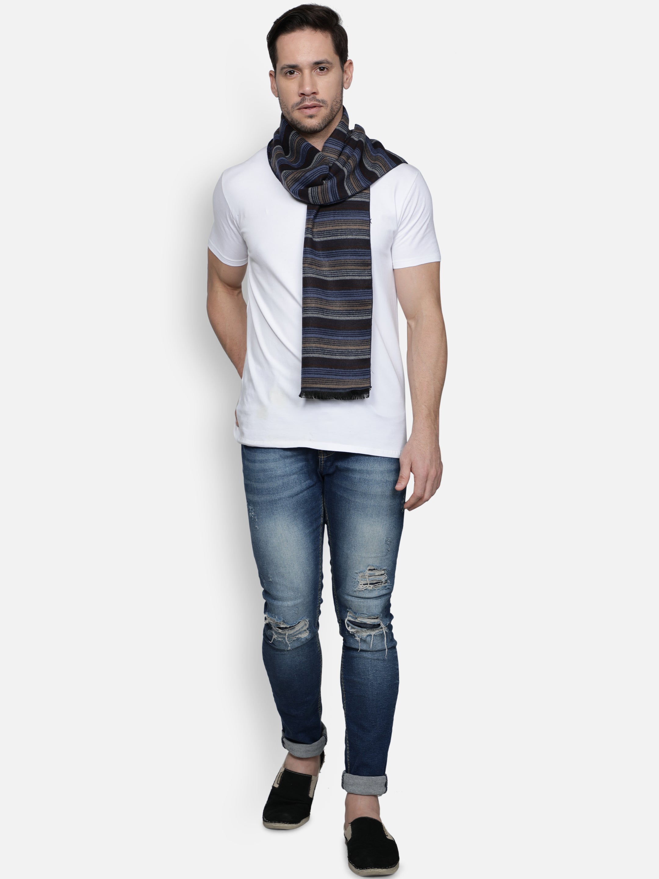 Alvaro Castagnino Men's Multi Colored Viscose Muffler