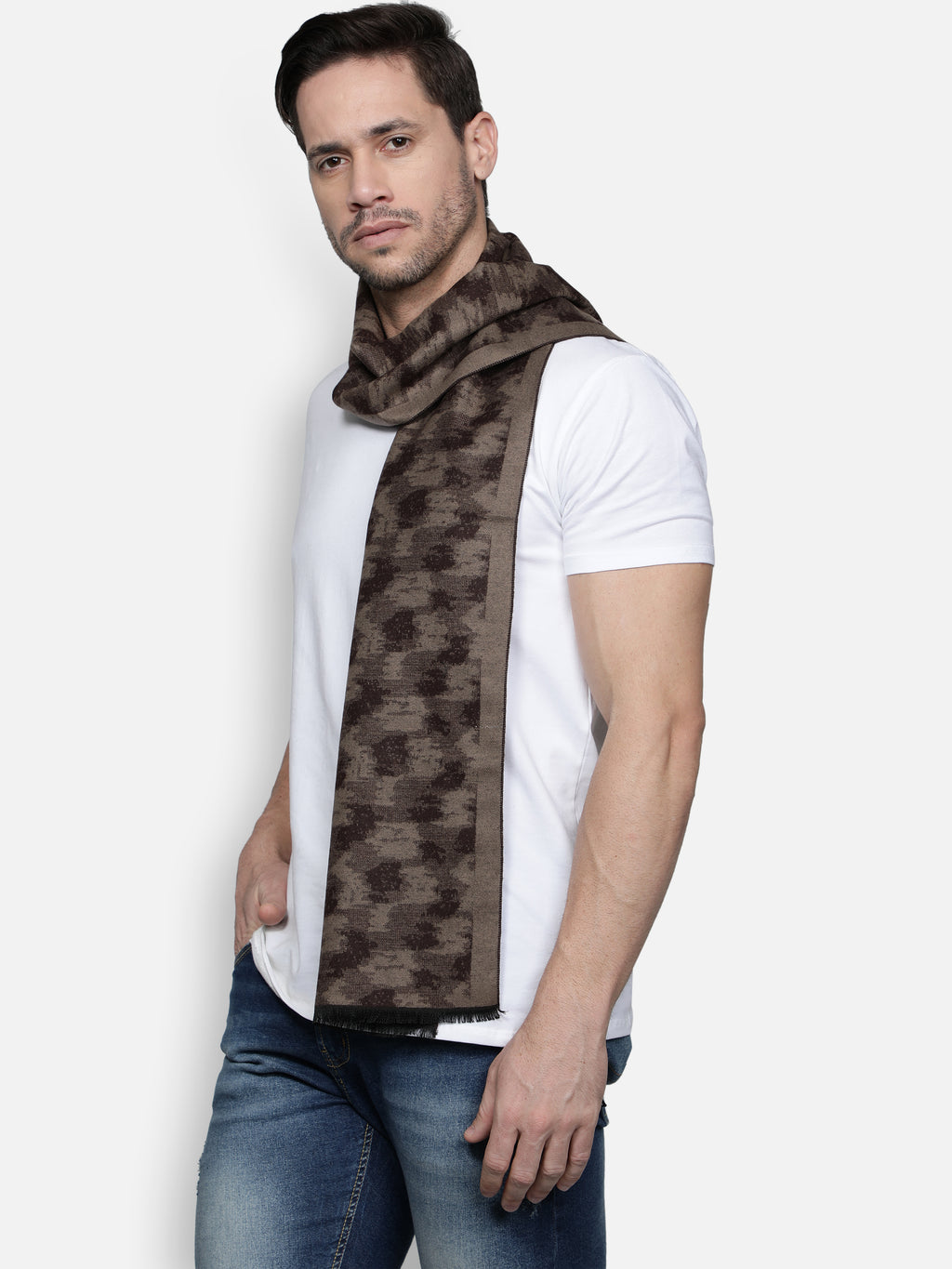 Alvaro Castagnino Men's Brown Checked Muffler