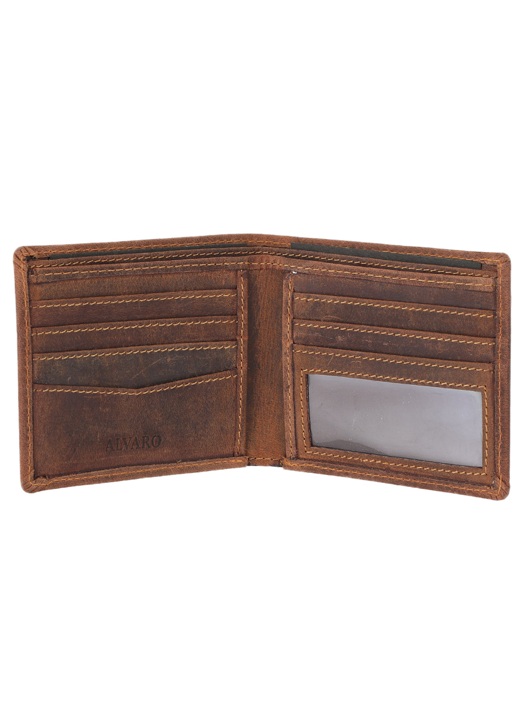 Alvaro Castagnino Men's Brown Color Virgo Printed Leather Wallet