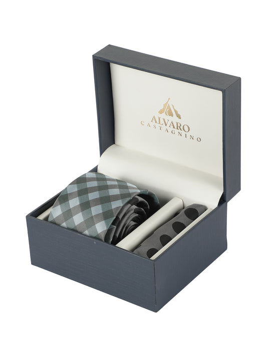 Alvaro Castagnino Men's GREY::BLACK::MAROON Color Panel Design Gift Set