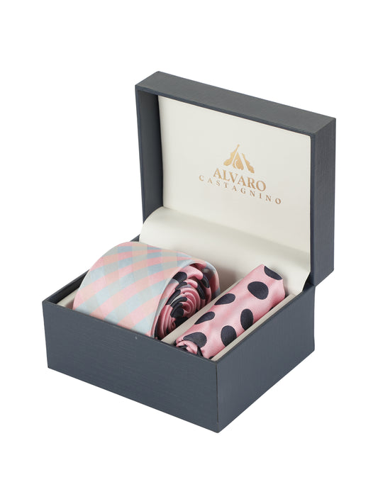 Alvaro Castagnino Men's PINK::BLACK::MULTI Color Panel Design Gift Set