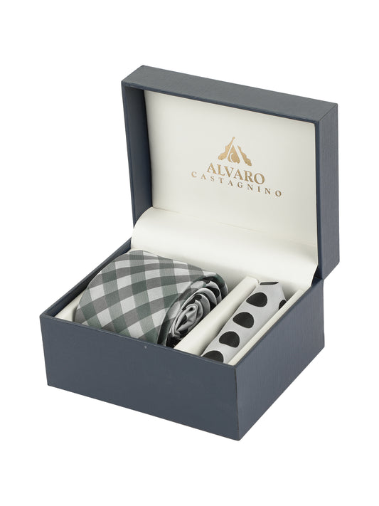 Alvaro Castagnino Men's WHITE::BLACK::GREY Color Panel Design Gift Set