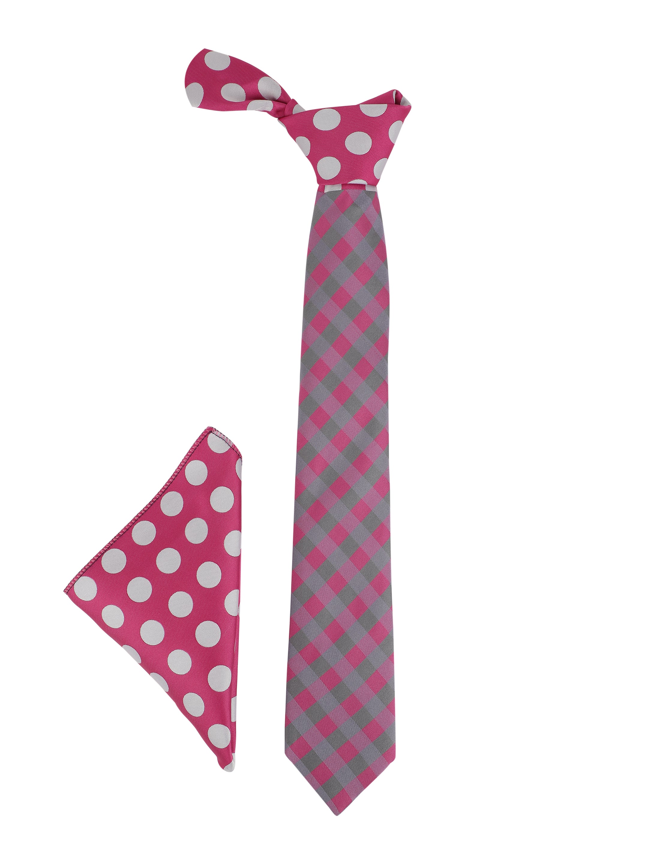 Alvaro Castagnino Men's Pink::White::Grey Color Panel Design Gift Set