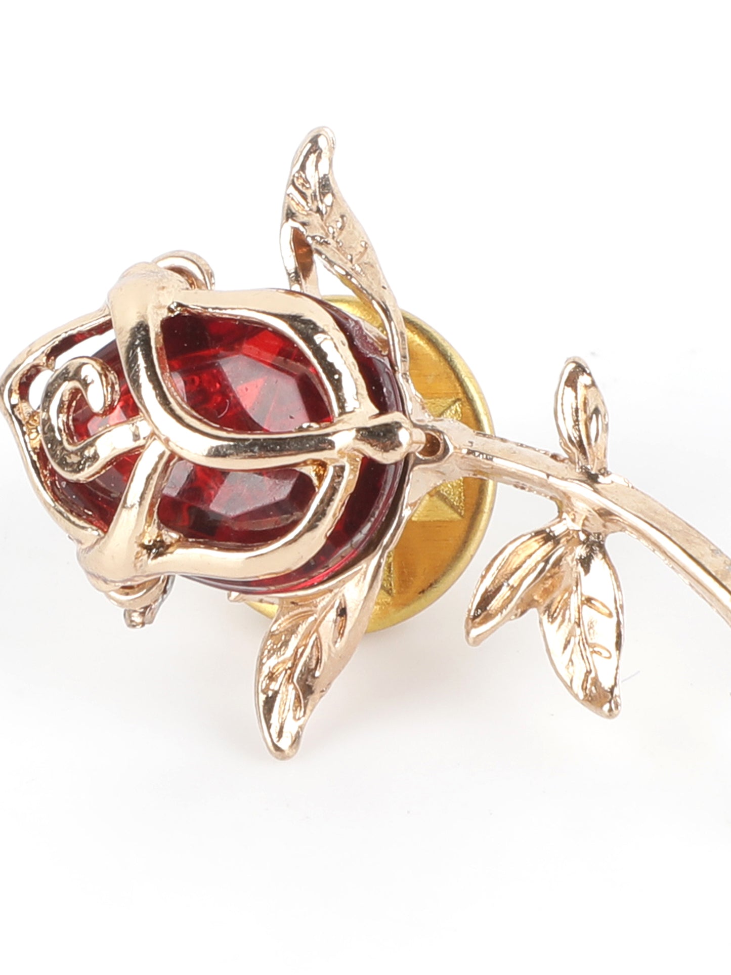 Alvaro Castagnino Metallic Red::Gold Colored Fancy Brooch for Men's