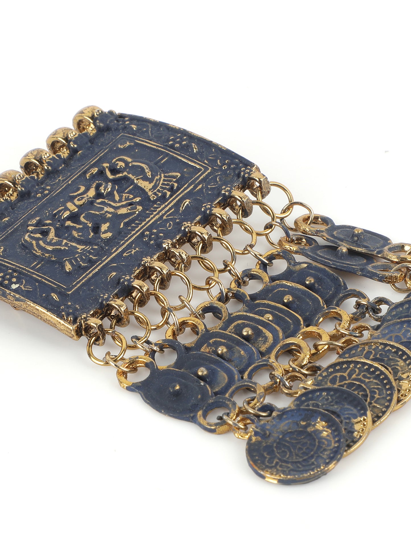 Alvaro Castagnino Metallic Gold::Blue Colored Fancy Brooch for Men