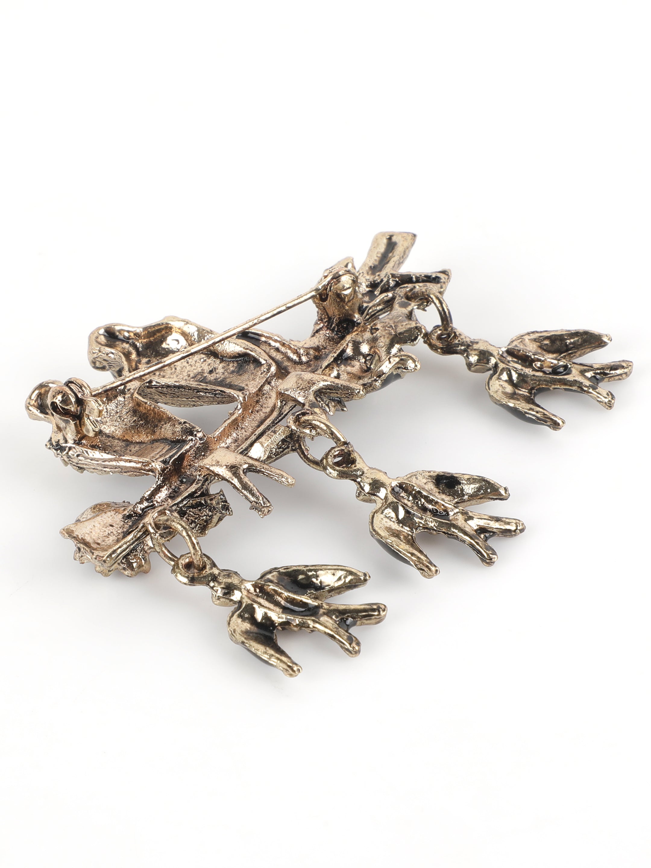 Alvaro Castagnino Metallic Gold::Black Colored Fancy Brooch for Men's