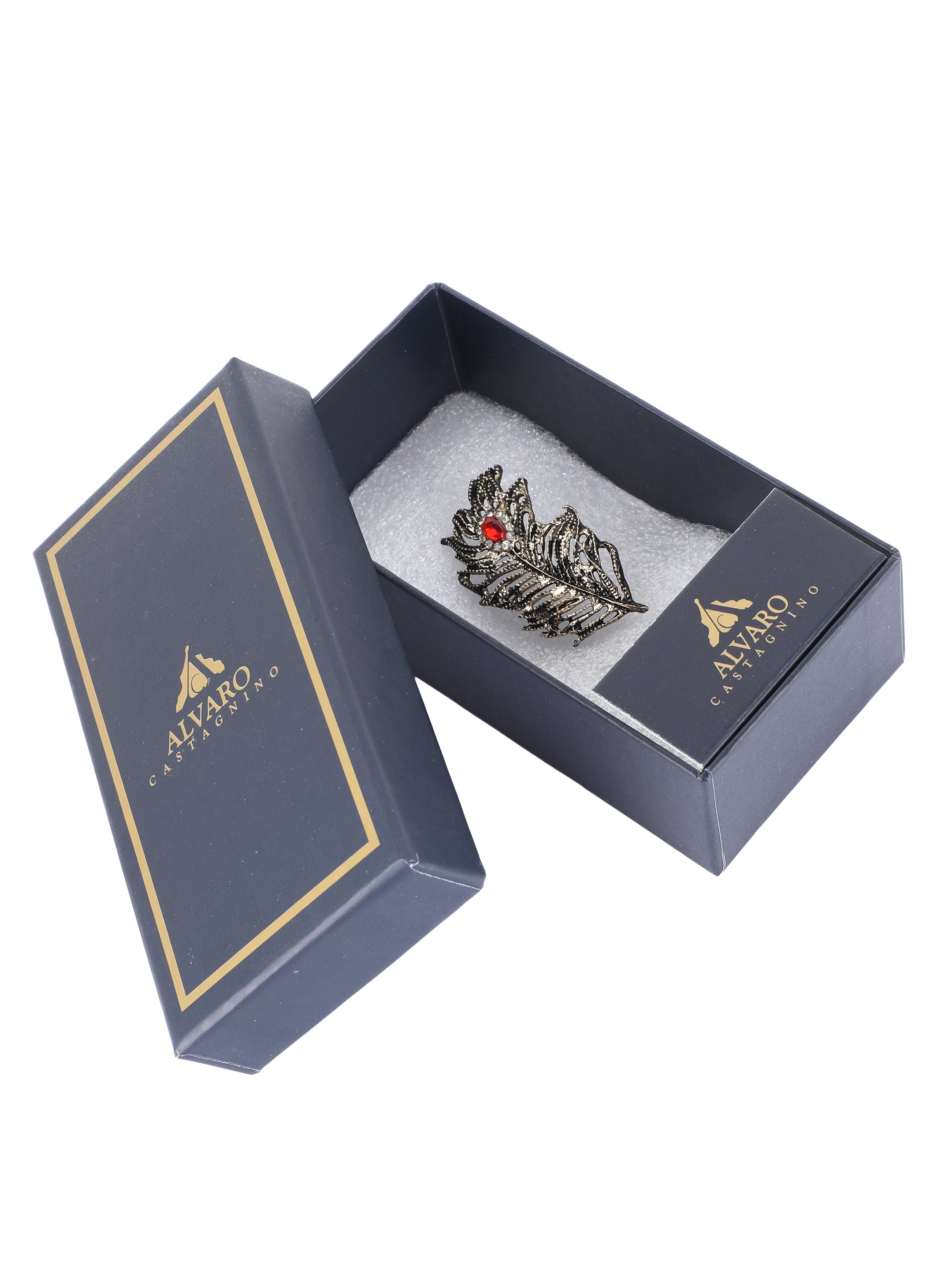 Alvaro Castagnino Metallic Silver Colored Fancy Brooch for Men's