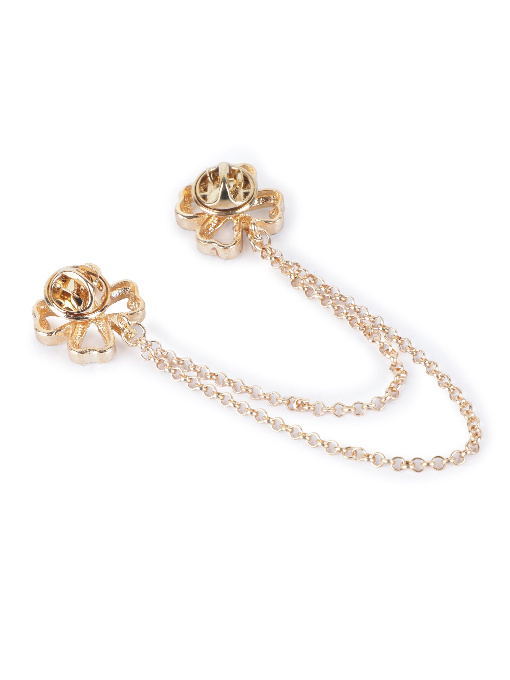 Alvaro Castagnino Metallic Gold Colored Fancy Brooch for Men's