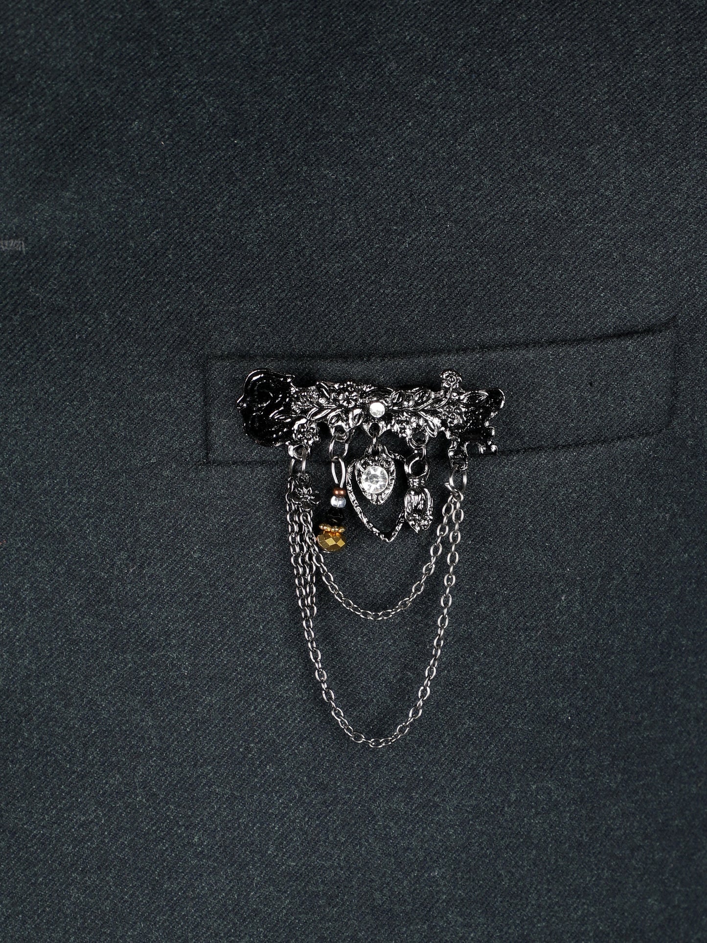 Alvaro Castagnino Metallic Black Colored Fancy Brooch for Men's