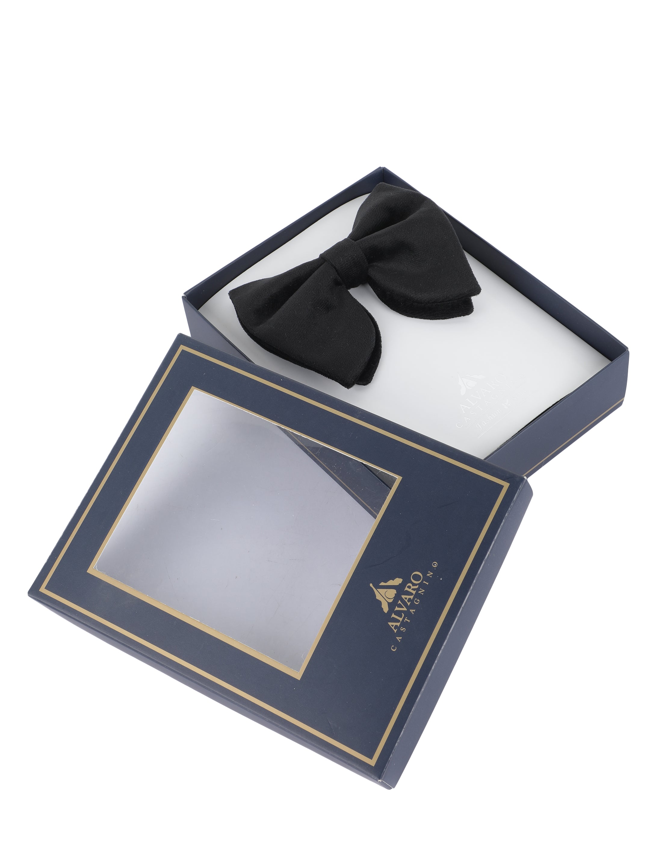 Alvaro Castagnino Men's Black Colored Butterfly Type Bow Tie