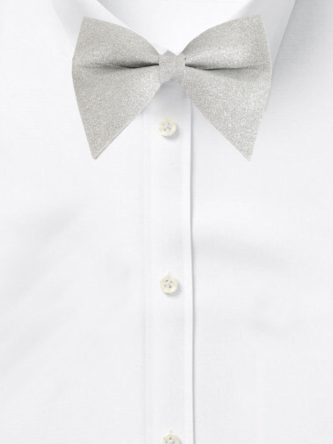 Alvaro Castagnino Men's White Colored Glitter Type Bow Tie