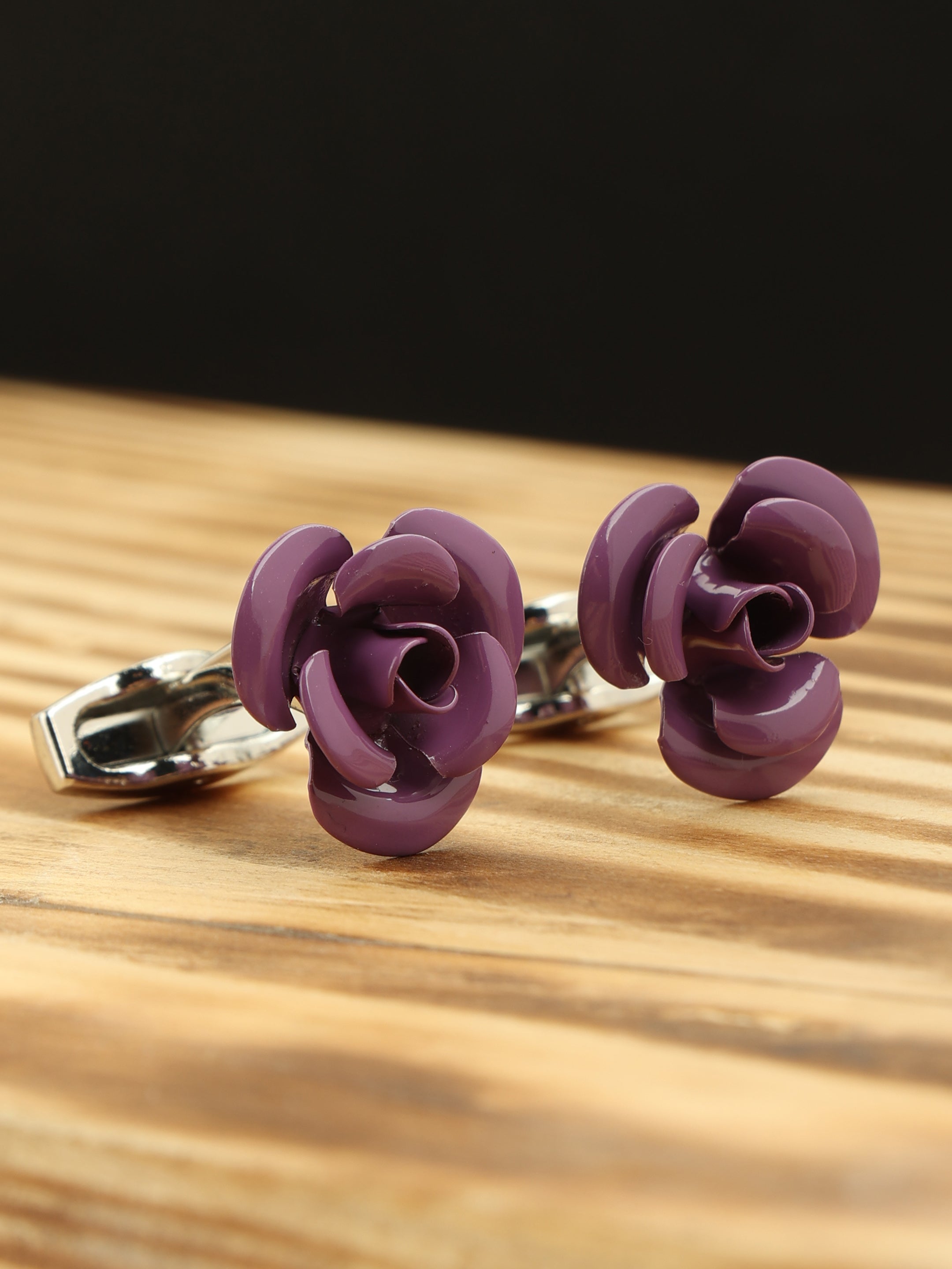 Alvaro Castagnino Purple Coloured Rose Shape Fun Cufflink