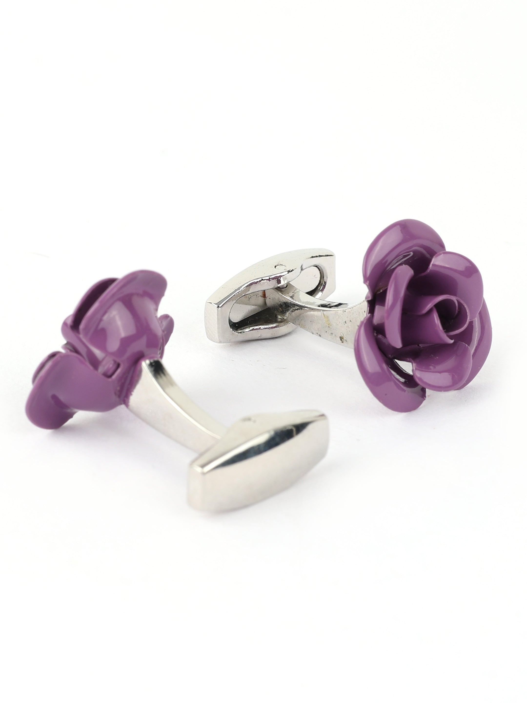 Purple Rose Flower Cufflink